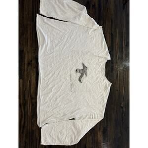 Oversized White Cropped T-Shirt (Brand: Aerie, Size: XXL, Used-Good)